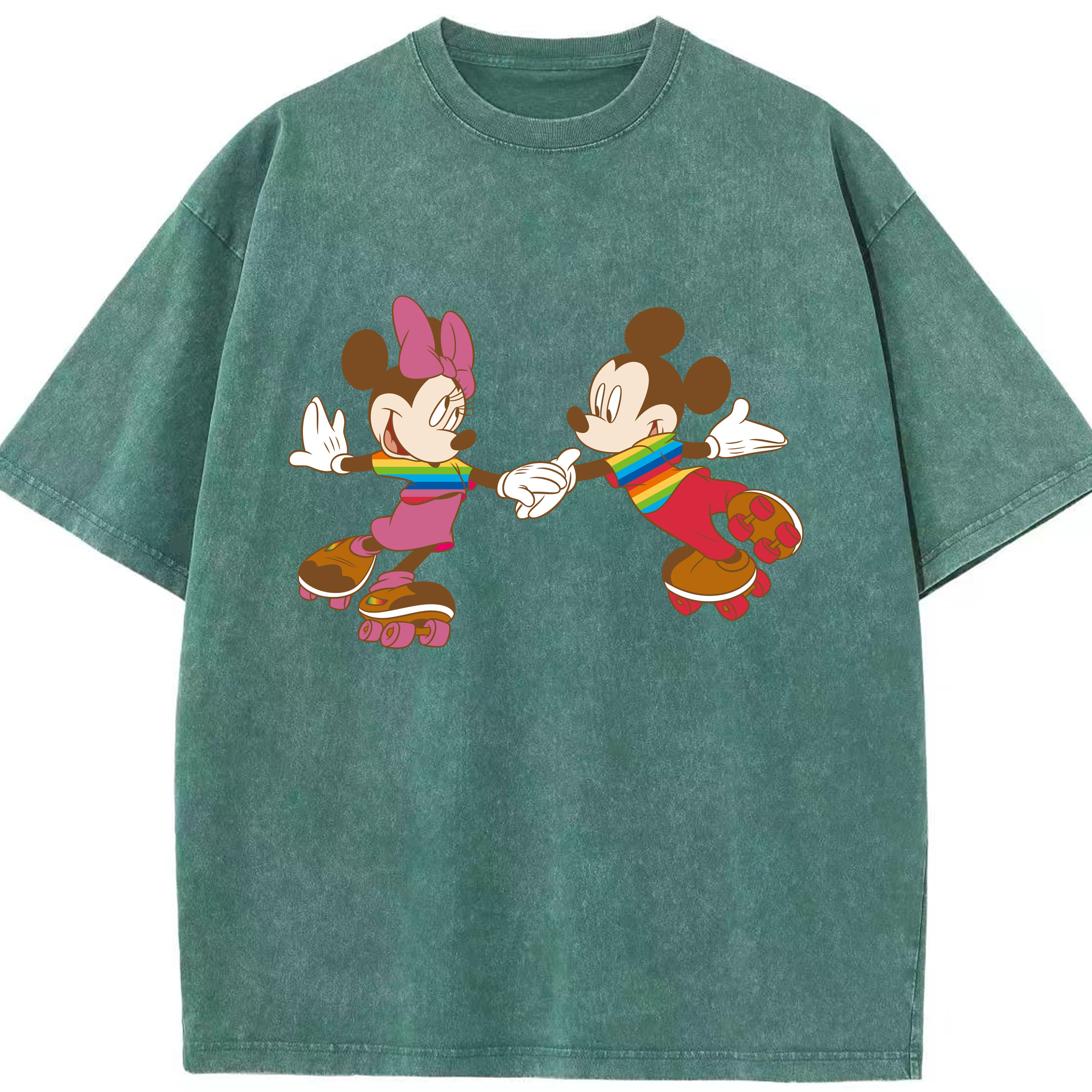 （画像用） ミッキーマウス Mickey Mouse 綿100% ヴィンテージ風 半袖Tシャツ（フロントプリント）